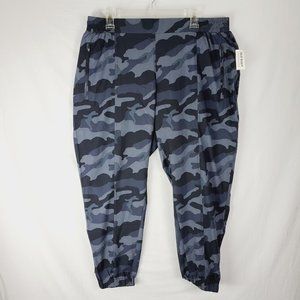 Old Navy Stretch Tech Black Gray Camo Joggers Pants XL  NWT w Zip Pockets